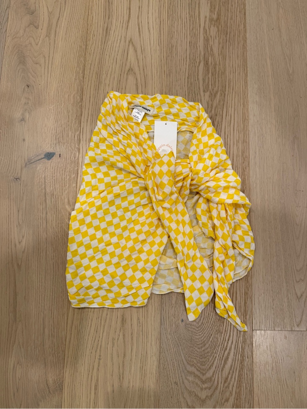 Dippin' Daisy's Yellow and White Checkered Swim Sarong